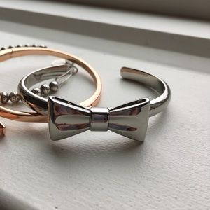 Charming Charlie Silver Bow Cuff Bracelet